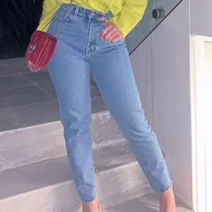 Fashion Nova High Rise Jeans- Medium Blue Wash